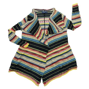 Polo Ralph Lauren XS Serape Open Knit Cardigan Multicolor Boho Hippie Sweater - Picture 1 of 12