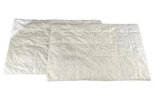 Set of 2 Imperial Silk White Pillow Shams with Elegant Stitching - Pre-owned - Picture 1 of 5