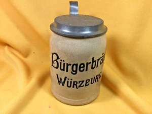 German 0.5L Burgerbrau Werzburg Brewery Beer Stein, Munchen c. 1900 - Picture 1 of 3
