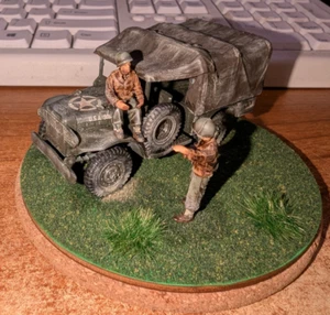 Modelo Soldado Segunda Guerra Mundial Diorama Escala 30mm Bonito Detalle Camión Ejército de Estados Unidos - Imagen 1 de 3