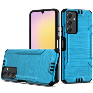 Military Grade Tough Brushed Metal Texture Hybrid Case for Samsung Galaxy A25 5G - Picture 1 of 5