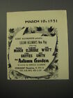 1951 The Autumn Garden Play Ad - Fredric March