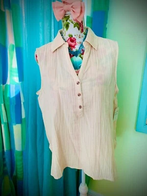 Top Studio West Mujer Beige Vainilla Talla XL 100% Algodón Foto 1 de 4