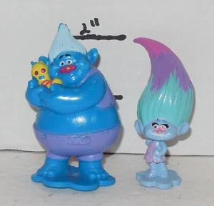 Dreamworks Trolls movie 2" PVC Rubber Figure Cake Topper Lot Biggie Chenille - Picture 1 of 2