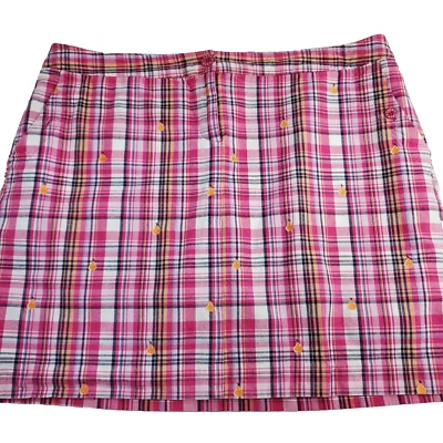 IZOD Golf Pink Plaid Golf Skort Pink Shorts Pockets Sz 12 PEAR Embroidered - Image 1 of 4