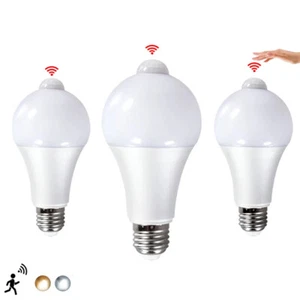 4x Dusk to Dawn E27 PIR Motion Sensor Lamp 12W LED Bulb Light Infrared Motion - Picture 1 of 11