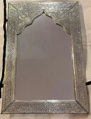 Moroccan mirror, silver mirror, arched Moroccan silver mirror - Изображение 1 из 4