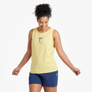 NWT! LIFE IS GOOD WOMENS S/L CRUSHER-LITE TANK..." PALM TREE". (L) - Picture 1 of 5