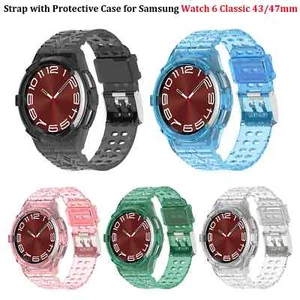 Band Strap + Case for Samsung Galaxy Watch 6 Classic 43mm 47mm TPU Watchband - Picture 1 of 29