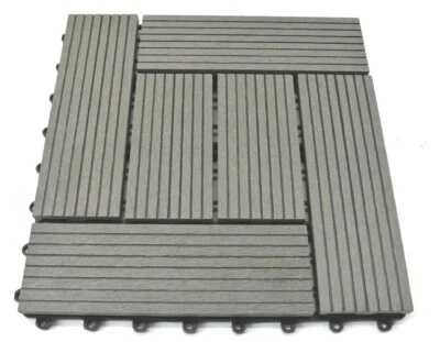 Paquete de 11 Tiendas Inc Helios Azulejos de Cubierta Gris Compuesto Enclavamiento 12 X 12 Pulgadas Foto 1 de 4