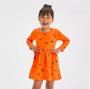 Baby Toddler Girls Cat & Jack HALLOWEEN Pumpkins Knit Dress Size 18 mo 2T 3T NWT - Picture 1 of 1