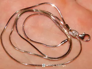 14K YELLOW GOLD ITALIAN 1 MM SNAKE CHAIN DIAMOND CUT NECKLACE 18.25 INCHES LONG - Picture 1 of 7