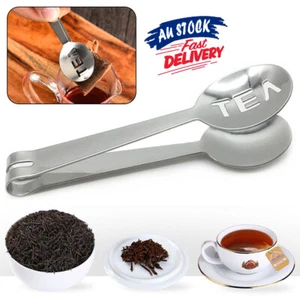 Stainless Steel Tea Bag Kitchen Squeezer Tongs Drying Teabag Tool Decorative - Picture 1 of 12