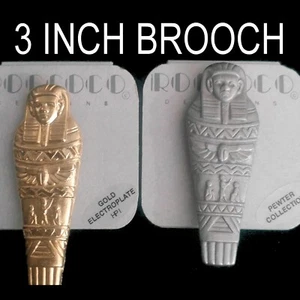Pharaoh Mummy Egypt Jewelry Gold Silver Pewter Pin 1980 Roccoco - Bild 1 von 6