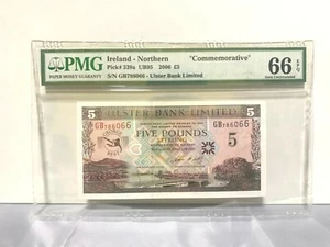 Irlanda-Norte 2006 5 libras P-339a conmemorativo ""George Best"" pmg 66 epq - Imagen 1 de 2