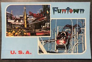 Vintage chrome postcard Funtown U.S.A. Amusement Park, Saco, Maine
