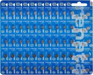 Renata 321 SR616SW Batteries - 1.55V Silver Oxide 321 Watch Battery (100 Count) - Picture 1 of 12