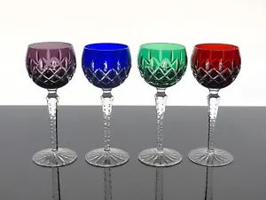 AJKA ARABELLA CUT-TO-CLEAR CASED CRYSTAL HOCK WINE GLASSES – SET OF 4 – NEW - Picture 1 of 6