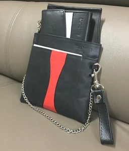 3 tlg. Set Kellnerbörse + Holster + Kette Kellnertasche Geldbörse Echtleder - Bild 1 von 6