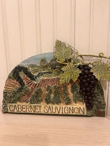 Carol Rowan "Cabernet Sauvignon" geformte Wandkunst Dekor 6" x 9" Trauben - Bild 1 von 5