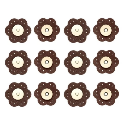 6Set Leather Snaps Buttons, Magnetic Snap Closures for Purses[Dark Brown] - Image 1 of 4