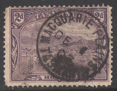 TASMANIA 2d PICTORIALS - FULL STRIKE  of  '' MACQUARIE PLAINS '' LOW START $$ - Image 1 of 2