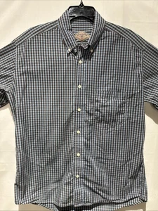 Camisa Bills Khakis para hombre con botones talla L hecha en EE. UU. a cuadros azul/negro - Imagen 1 de 4