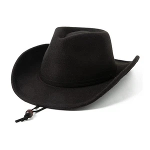 Kids Girls Boys Wide Brim Western Cowboy Cowgirl Hat Classic Felt Dress Up Ha... - Picture 1 of 7