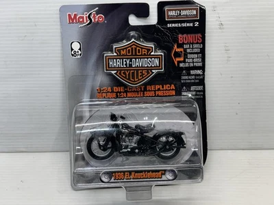 Harley Davidson Maisto 1936 EL Knucklehead Motorcycle Die Cast 1:24 Series 2 - Image 1 of 3