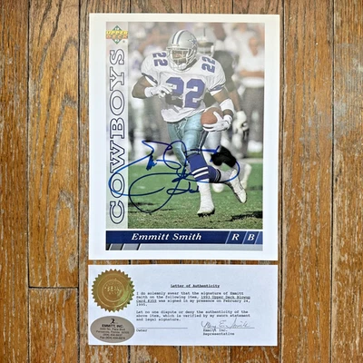 1993 UPPER DECK Blowup Card EMMITT SMITH #359 Dallas Cowboys SIGNED COA - Image 1 of 4