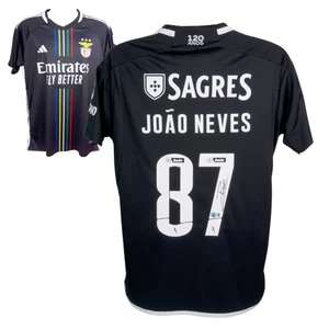 Joao Neves signiertes Benfica Auswärts Fußball Trikot #87 mit Beckett Witness - Bild 1 von 4