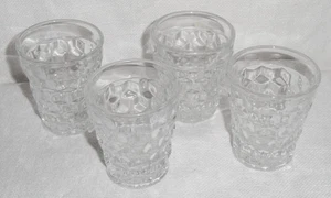 4 bicchieri vintage Fostoria Shot ~ modello americano ~ 2,5" colpi di whisky - Foto 1 di 4