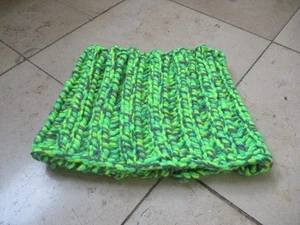 Loopschal grün/gelb/grau neon selbst gestrickt Handarbeit - Bild 1 von 2