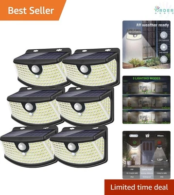 Solar Motion Sensor Lights 120 LEDs Waterproof 270° Wide Angle 6-Pack - Image 1 of 4