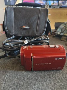 RED Sony Handycam DCR-SX41 8GB camcorder + AC adapter (Great Condition) - Picture 1 of 12