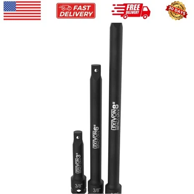 Impact Driver Extension Bar Set, 3/8" Drive | 3-Piece 3" 6" & 8" Long, Organi... - Image 1 of 4