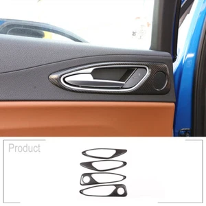 Carbon Fiber Door Handle Frame Trim Accessories Kit For Alfa Romeo Giulia 17-20 - Picture 1 of 6