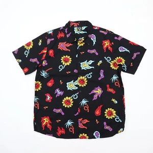 NEFF Flaming Daisy Fireball AOP camicia manica corta con bottoni uomo M MEDIA - nuova con etichette - Foto 1 di 4
