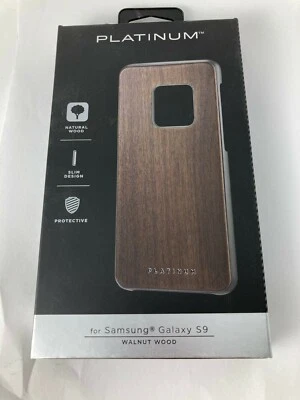 Platinum hard Natural / Real Wood Case for Samsung Galaxy S9 - Walnut Wood  - Image 1 of 4