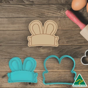 Easter Rabbit Ears Cookie Cutter and Embosser Stamp - Picture 1 of 5