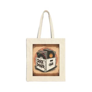 Vinyl Record Crate Digging Tote Bag, Music Lover Gift, LP Canvas Bag, Record - Picture 1 of 13