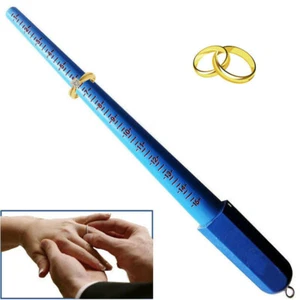 Ring Stick Sizer Jewelry Mandrel Blue Plastic Stick Gauge Tool Size 1-15 Grooved - Picture 1 of 7