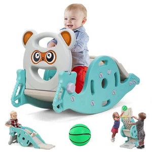 4-in-1 Kids Slide Rocking Toy, Portable Combination Slide for Children, RConvo - Picture 1 of 18