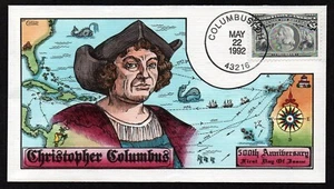 USA, SCOTT # 2629, COLLINS HANDPAINTED FDC COVER 1992 CHRISTOPHER COLUMBUS $5 - Picture 1 of 1