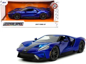 1/24 Jada HYPER-SPEC 2017 Ford GT & Grey Stripes Diecast Model Candy Blue 32720 - Bild 1 von 2