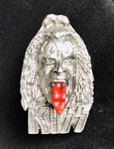 Pewter KISS GENE SIMMONS Rock Band Music Tongue Silver Metal Figurine Pin P - Picture 1 of 1