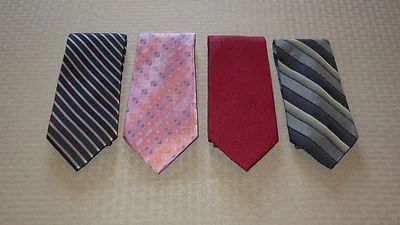 Claiborne Ties, Striped Ties, Pink, Red, 100% Silk (Lot of 4)- MINT CONDITION Foto 1 de 4