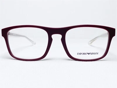 NUEVO Emporio Armani EA3106 5576 Hombres Burdeos Rectángulo Anteojos Monturas 53/19 Foto 1 de 4