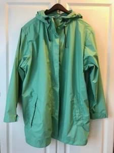 Land's End Women's Waterproof Hooded Rain-Coat Size: 1X (16W-18W) Pockets NWOT - Picture 1 of 24