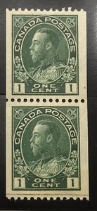 Canada 1903-08 KGV 1¢ "Verde" Coppia Bobine Scott #131 MNH - Foto 1 di 1